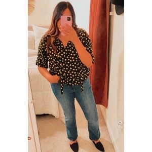 Who What Wear • Floral • Blouse • Black • Ruffles